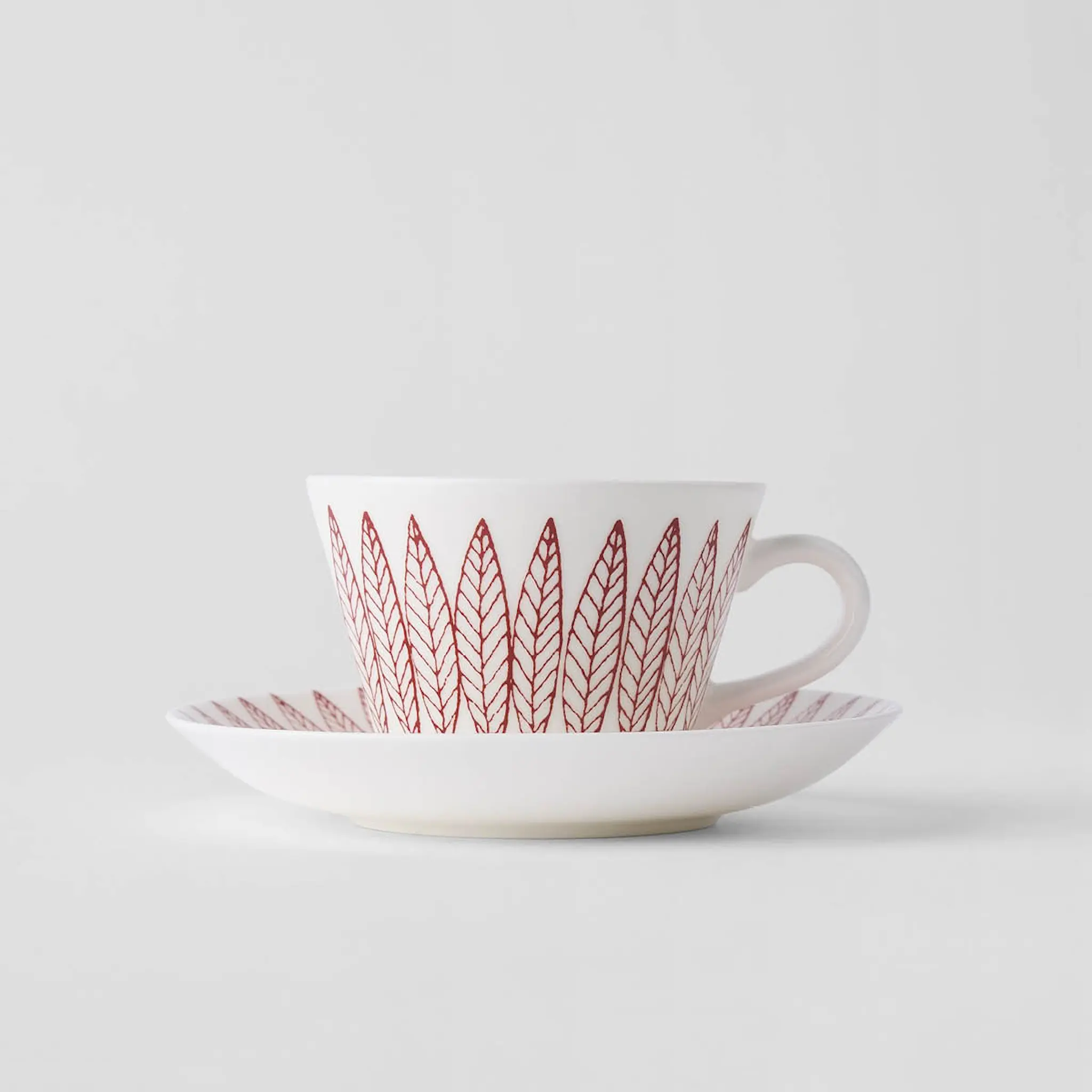 Gustafsberg Salix Rød kaffekopp med skål 15 cl