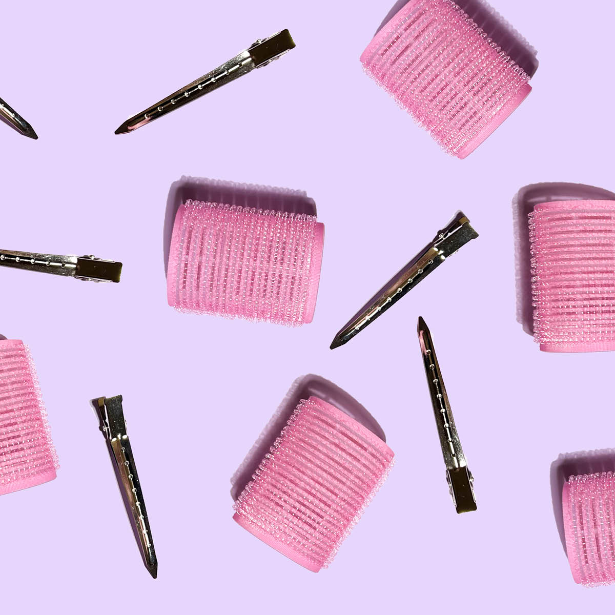 Mermade Velcro Rollers Kit hårspolar kardborre 6-pack rosa