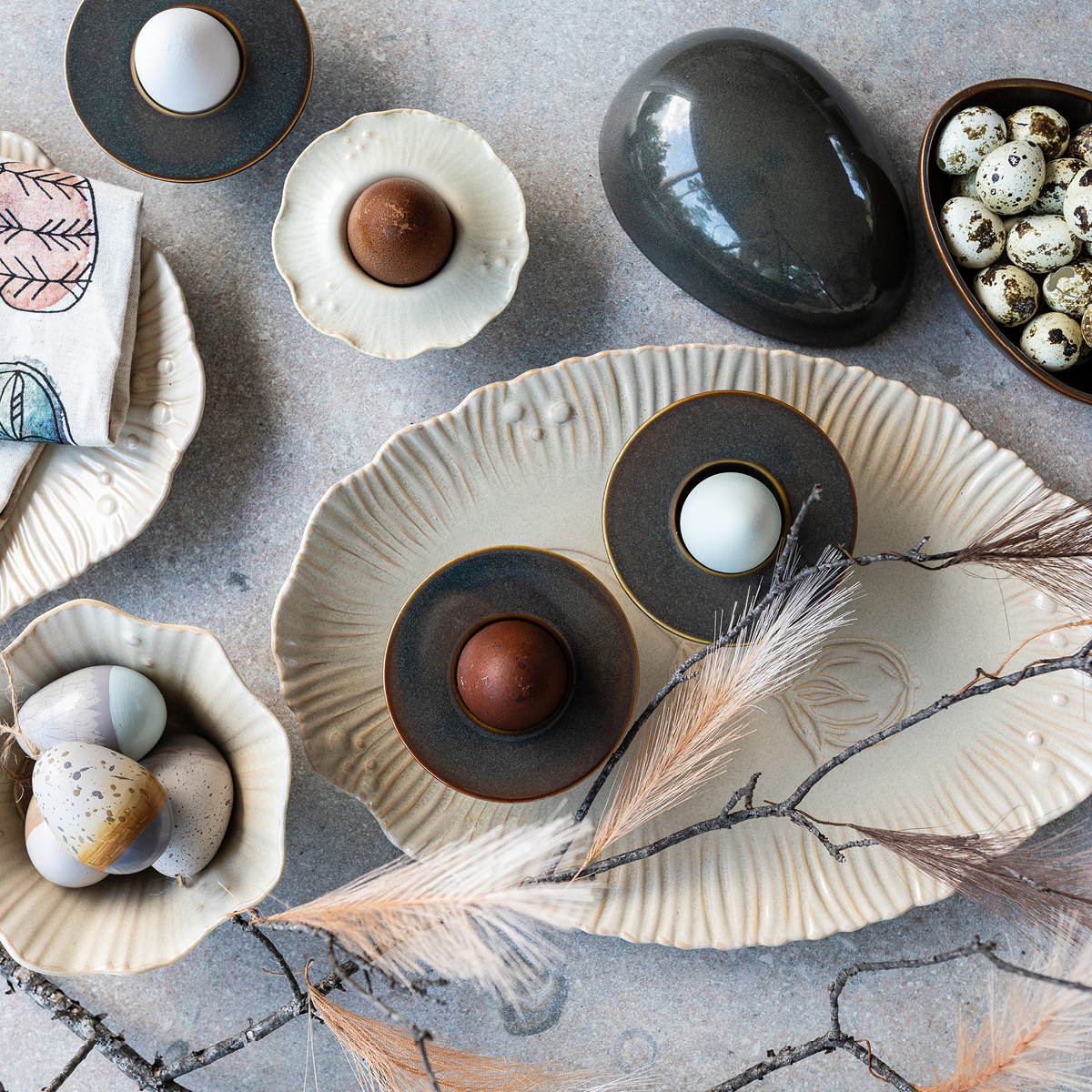 Cult Design Zen eggekopp 10x4 cm petrol/brun