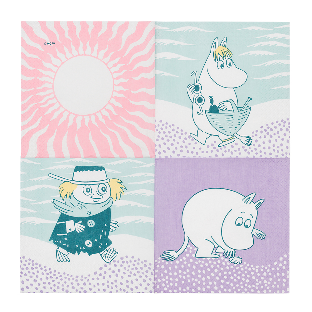 Moomin Arabia Muumi Servetti 33x33 cm 20 kpl Rantapäivä