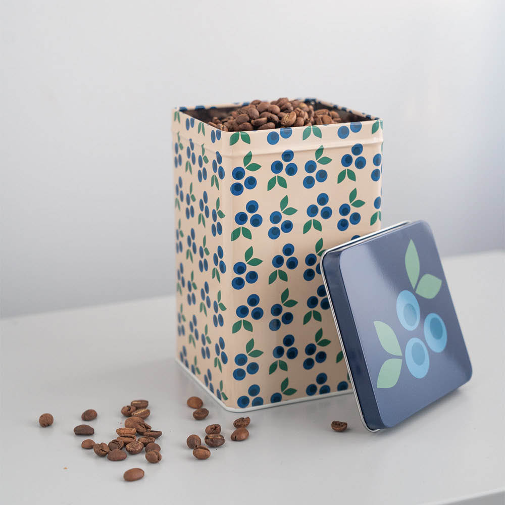 Blafre Blåbær metallboks 10x10x16 cm blå