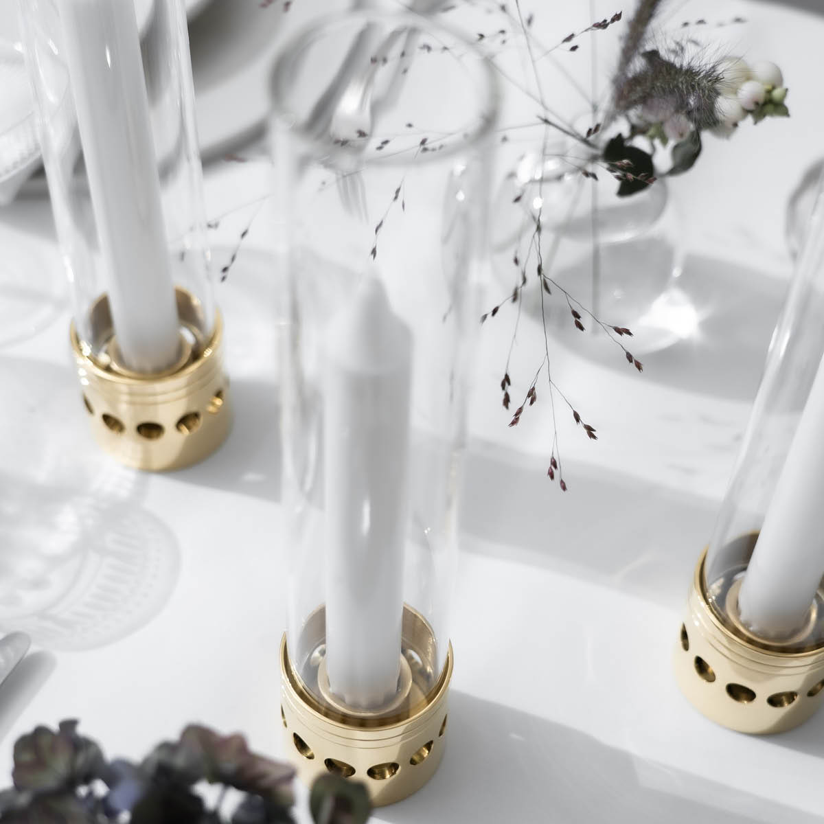 Skultuna Hurricane stormlykta 5,5x27 cm glas/mässing