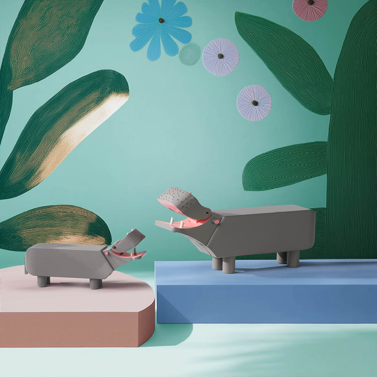 Kay Bojesen Denmark Liliput flodhäst 6 cm grå