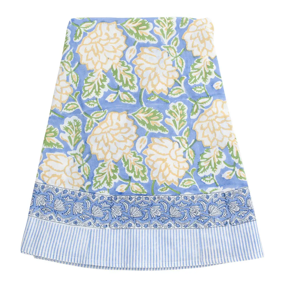 Dahila Pöytäliina Ø220 cm Sininen/Keltainen