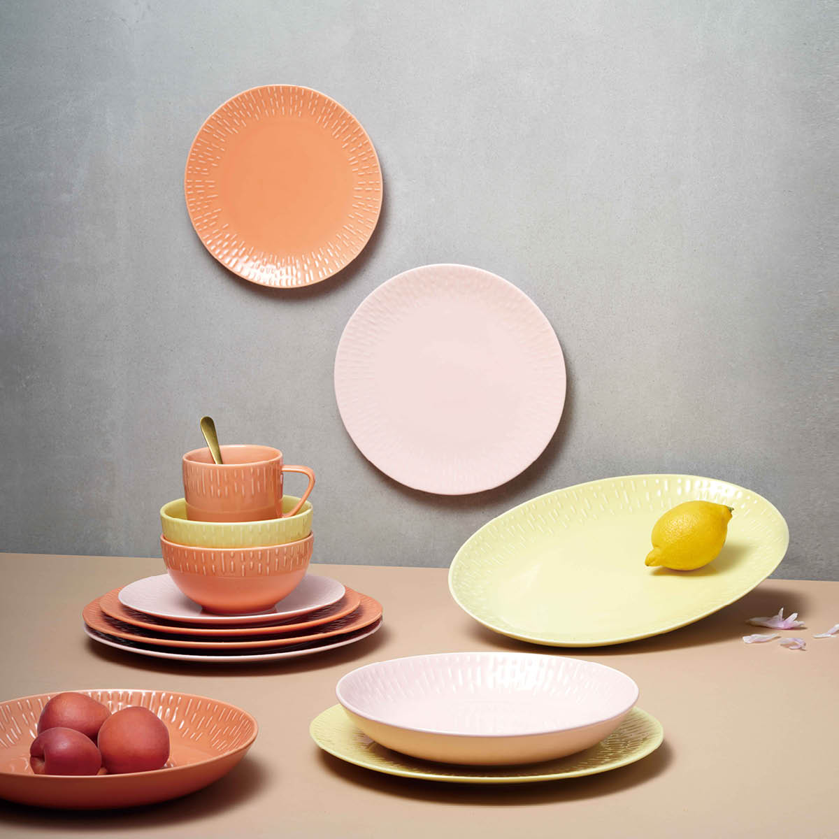 Aida - Life in colour Confetti ovalt fat 36x25,5 cm lemon