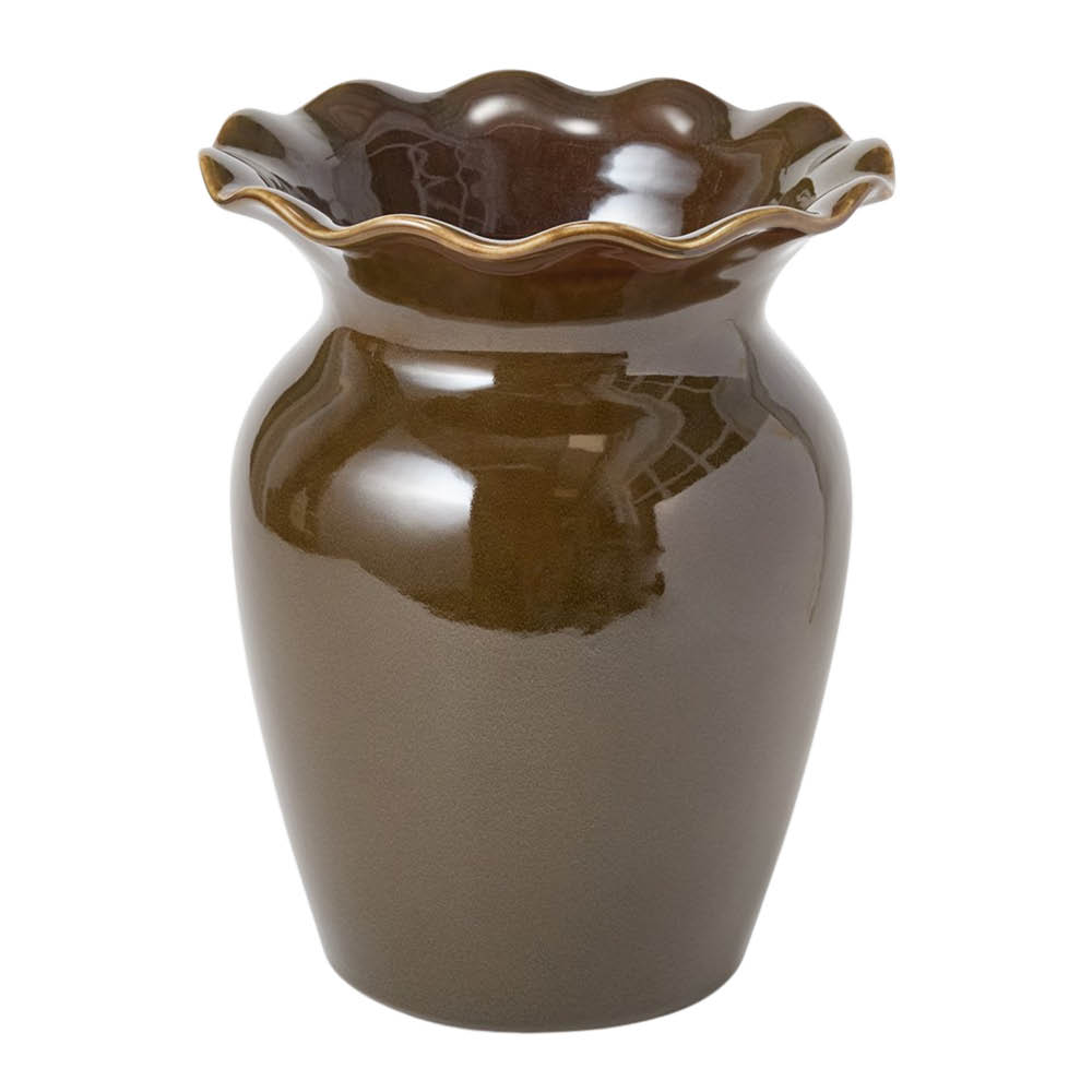 Lexington Wavy maljakko 25 cm brown olive