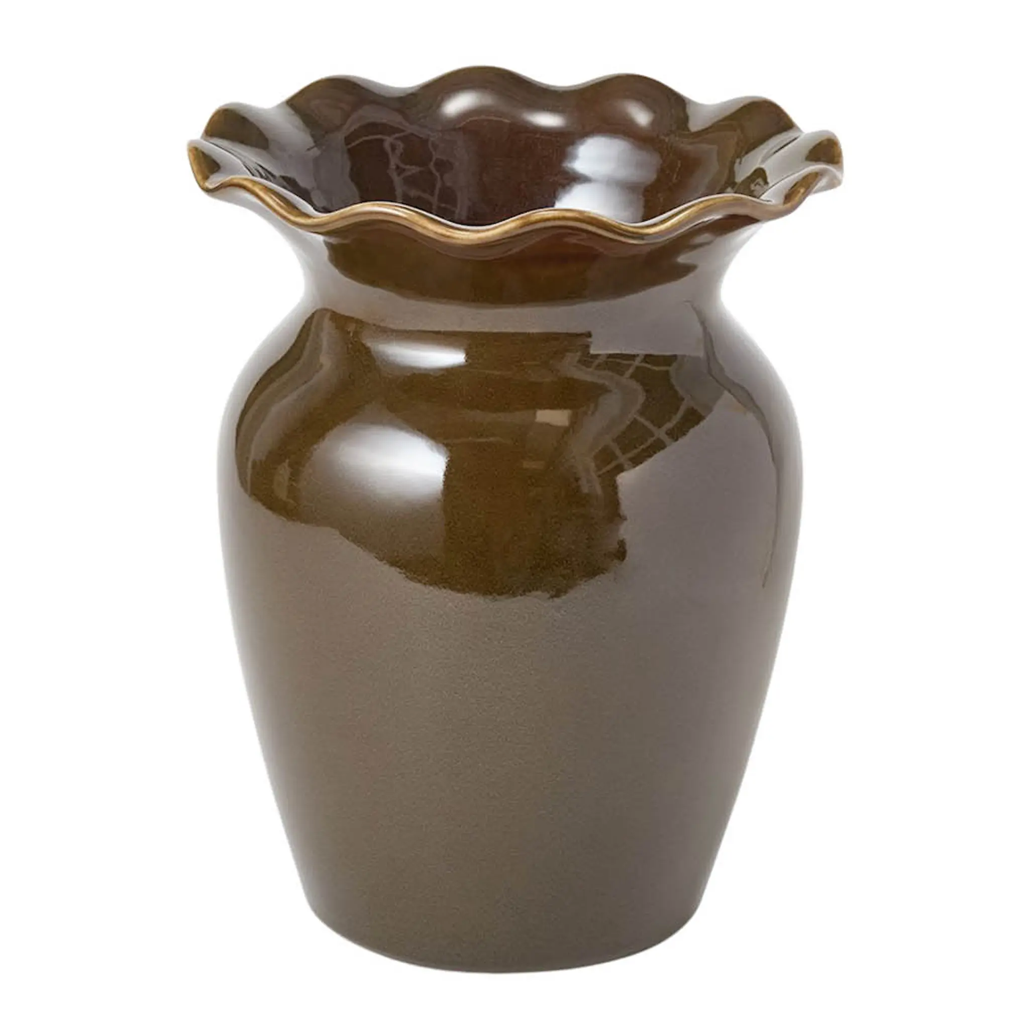 Lexington Wavy maljakko 25 cm brown olive