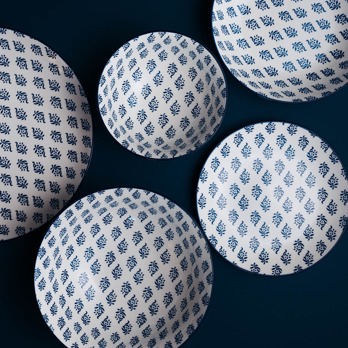 Stiernholm Sakura dyp tallerken 20 cm 80 cl hvit/blå