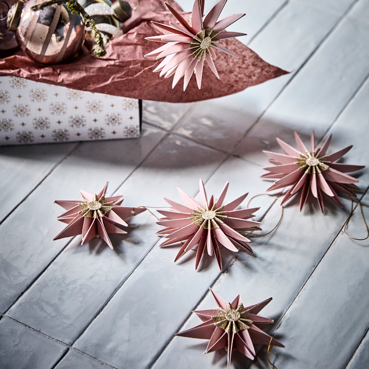 House Doctor Stari julpynt stjärnor 6-pack rosé/champagne