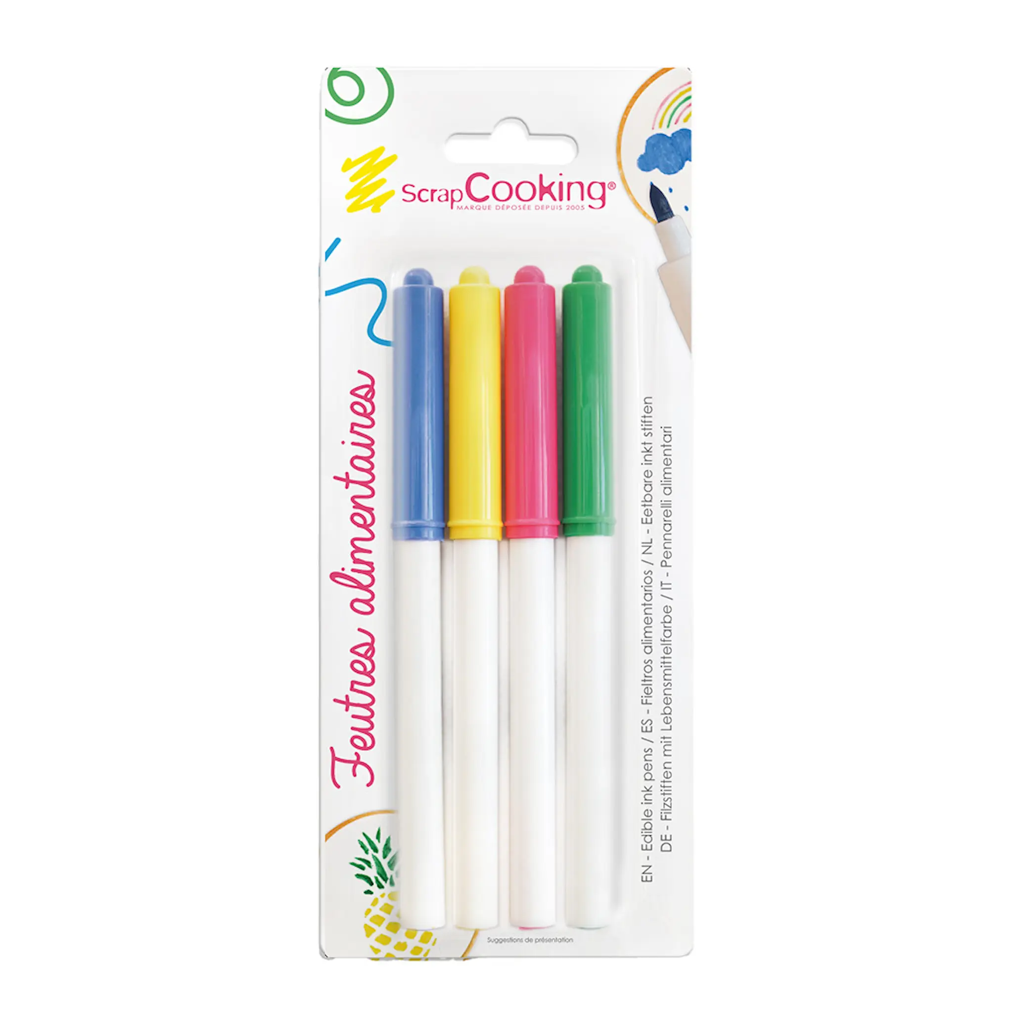 ScrapCooking Livsmedelspenna 4-pack färgmix