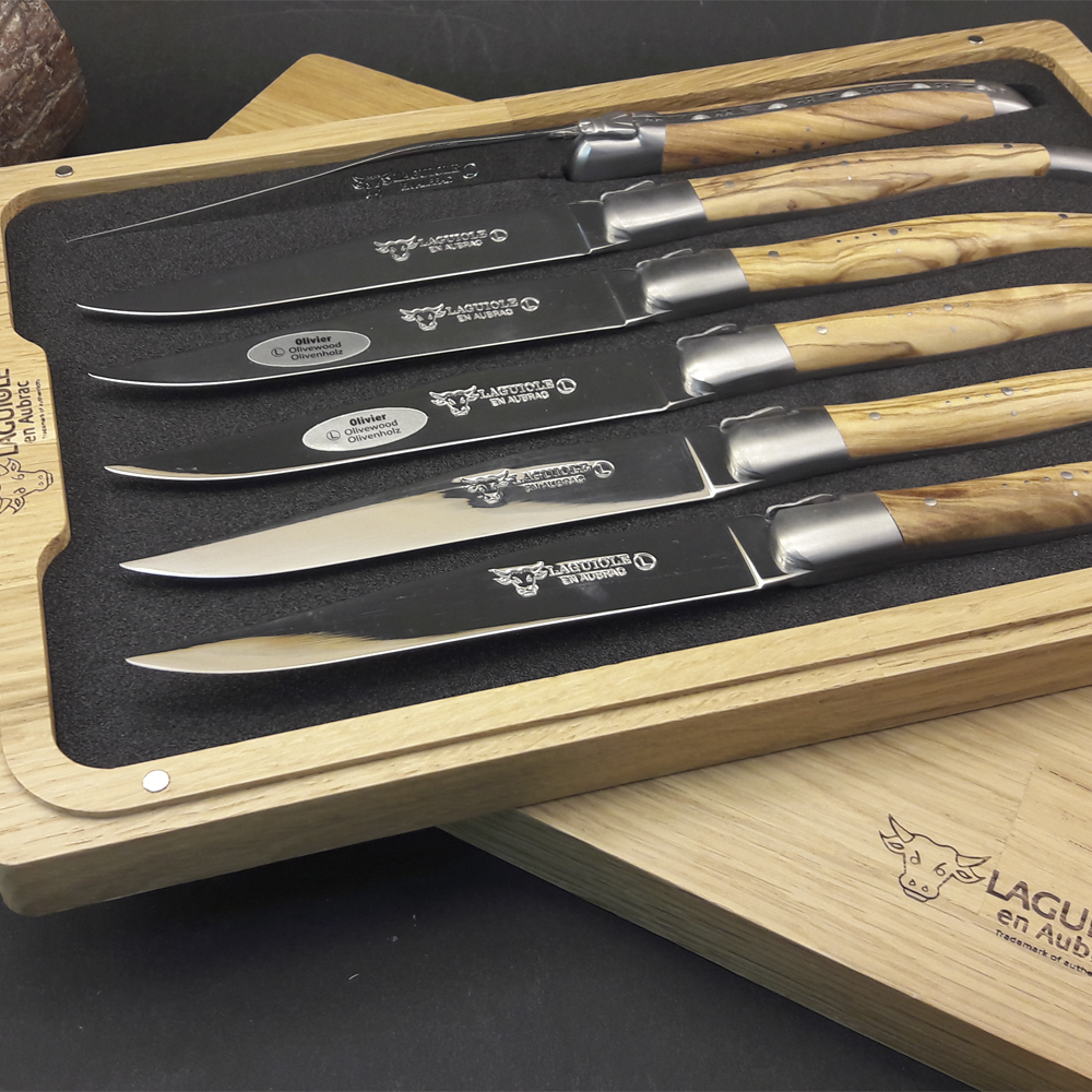 Laguiole en Aubrac Biffkniv 6 stk oliventre