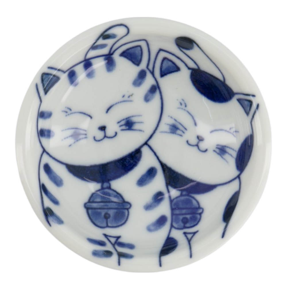 Tokyo Design Studio Kawaii soyaskål 8 cm Katt Neko 33854 blå/vit