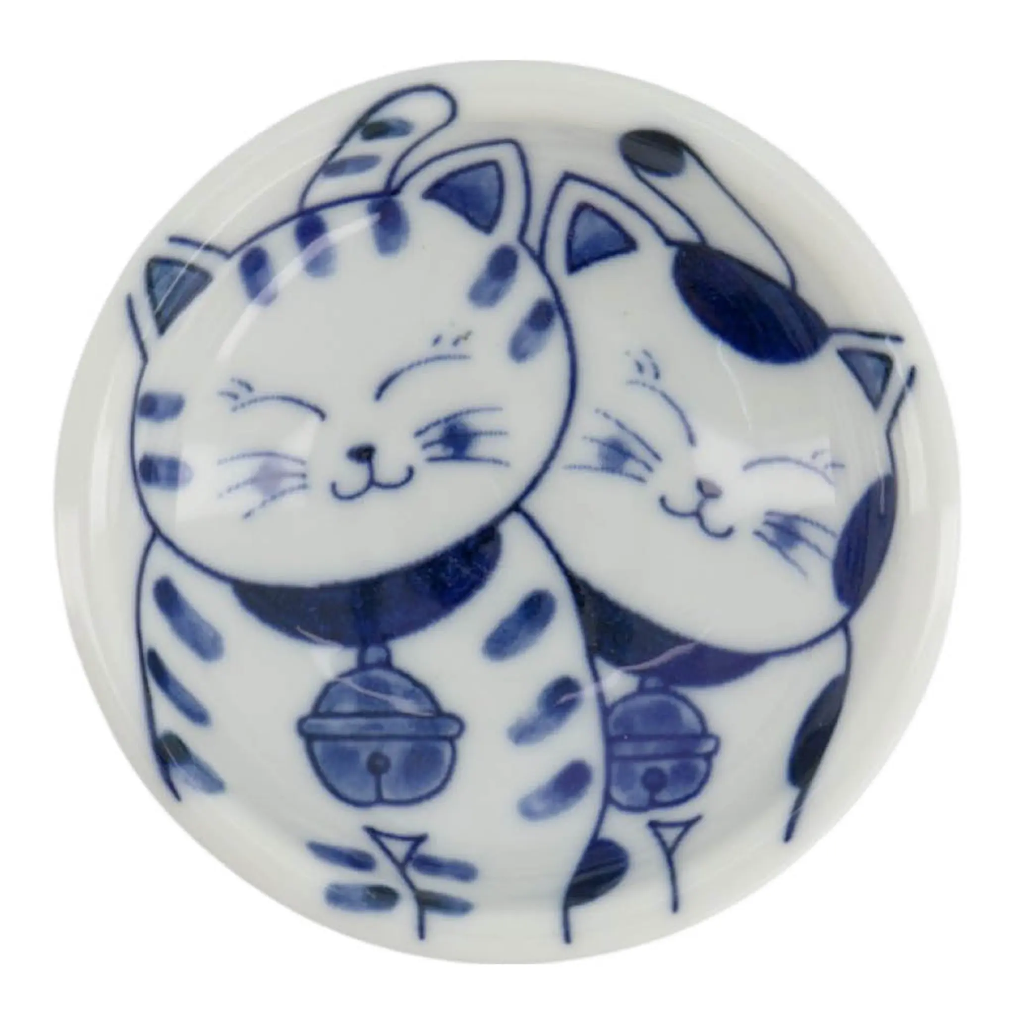 Tokyo Design Studio Kawaii soyaskål 8 cm Katt Neko 33854 blå/vit