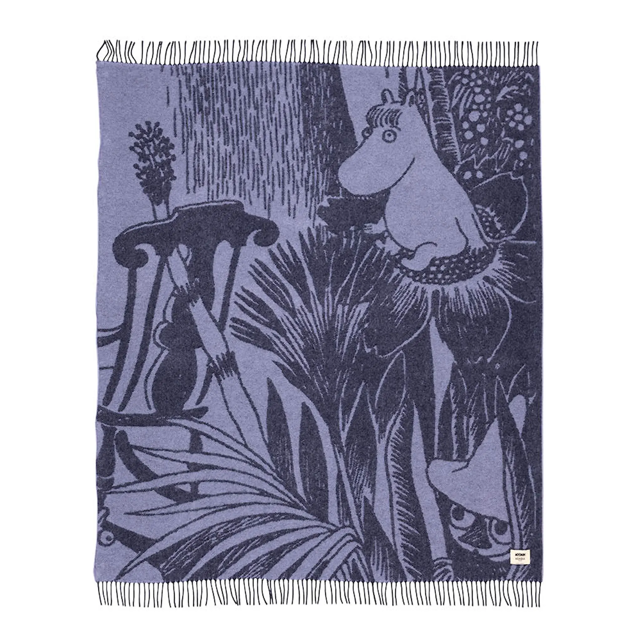 Moomin Arabia Mummi ullpledd 130x170 cm mystisk skog blå