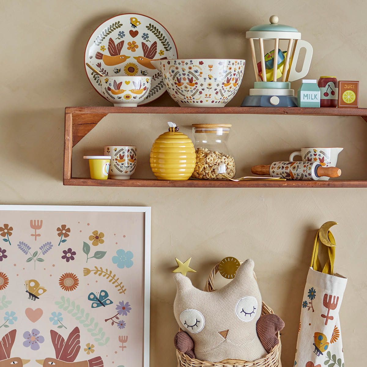 Bloomingville MINI Bryn bakesett til barn 3 deler steintøy