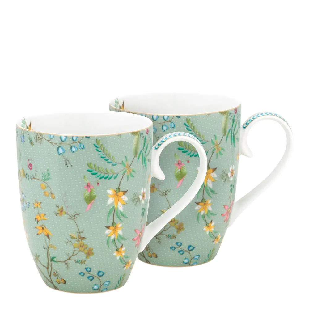 Jolie Flowers Muki 36,5 cl 2 kpl Vaaleansinienn