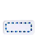 Prunus bricka rektangulär 32x15 cm blå