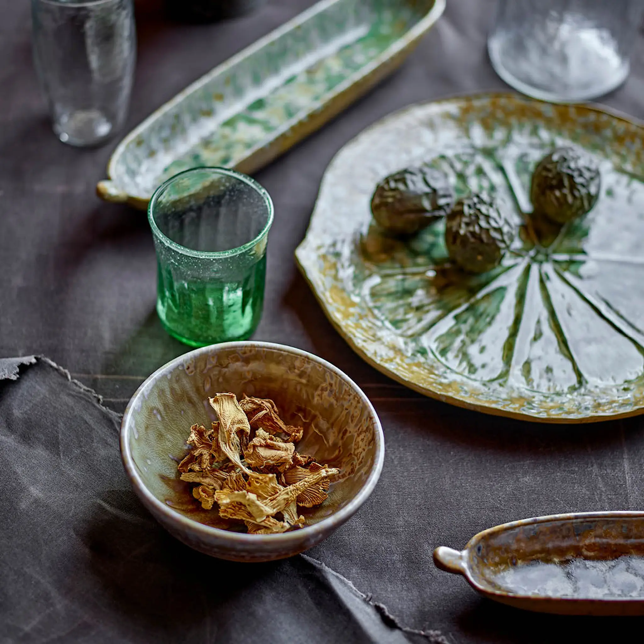 Bloomingville Milani serveringsfat 30,5x3 cm grön