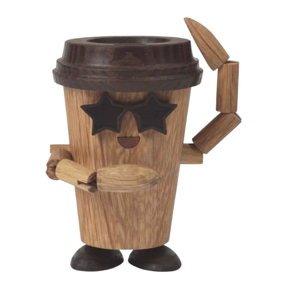 Spring Copenhagen - Woodies Esther Espresso To Go Coffee Puufiguuri 8,5 cm Tammi