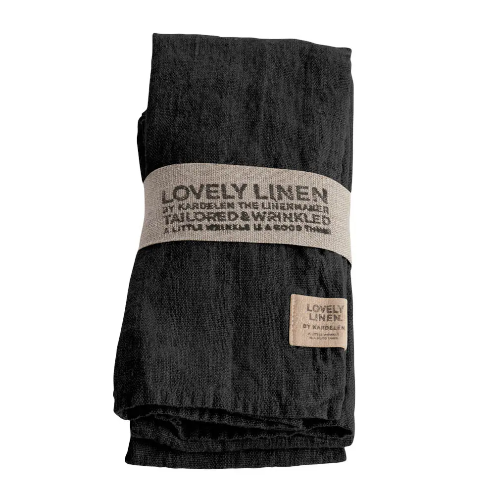 Lovely serviett lin 45x45 cm 4 stk Dark Grey