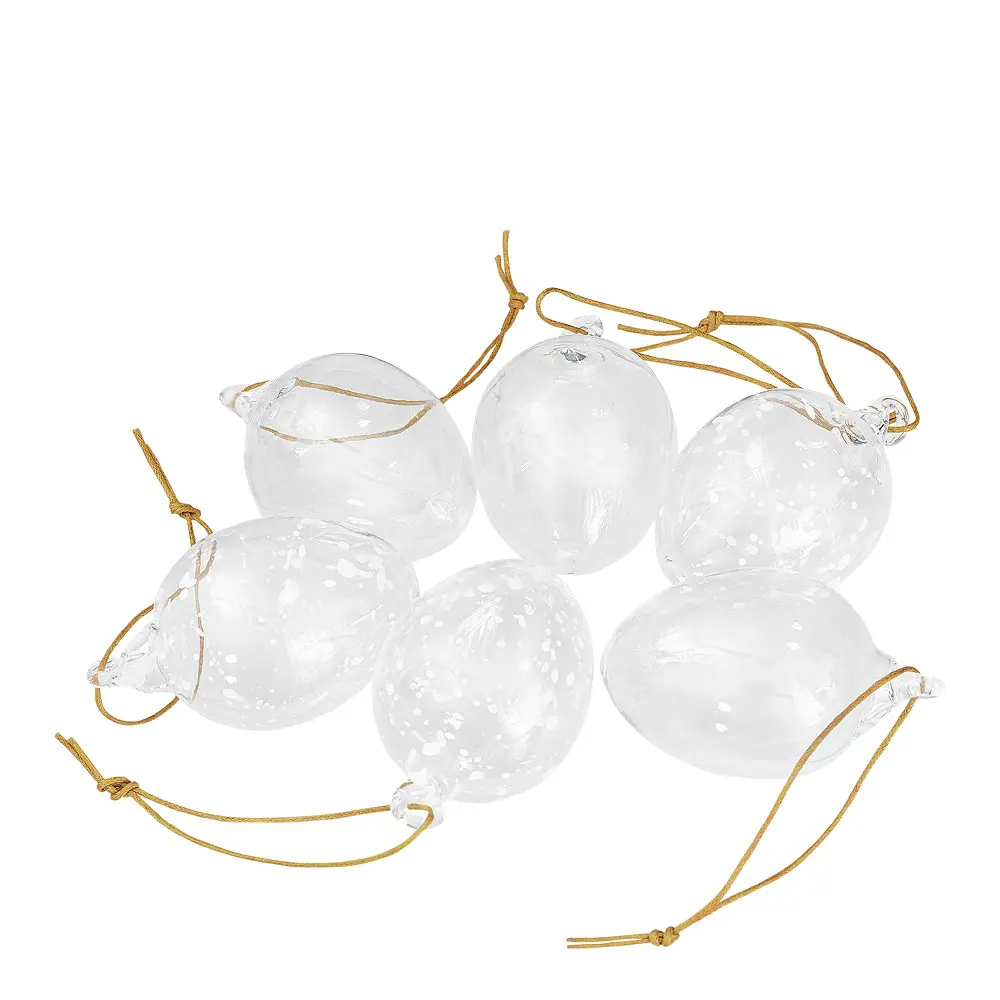 Pääsiäismuna 6 cm 6 kpl Kirkas/Valkoinen