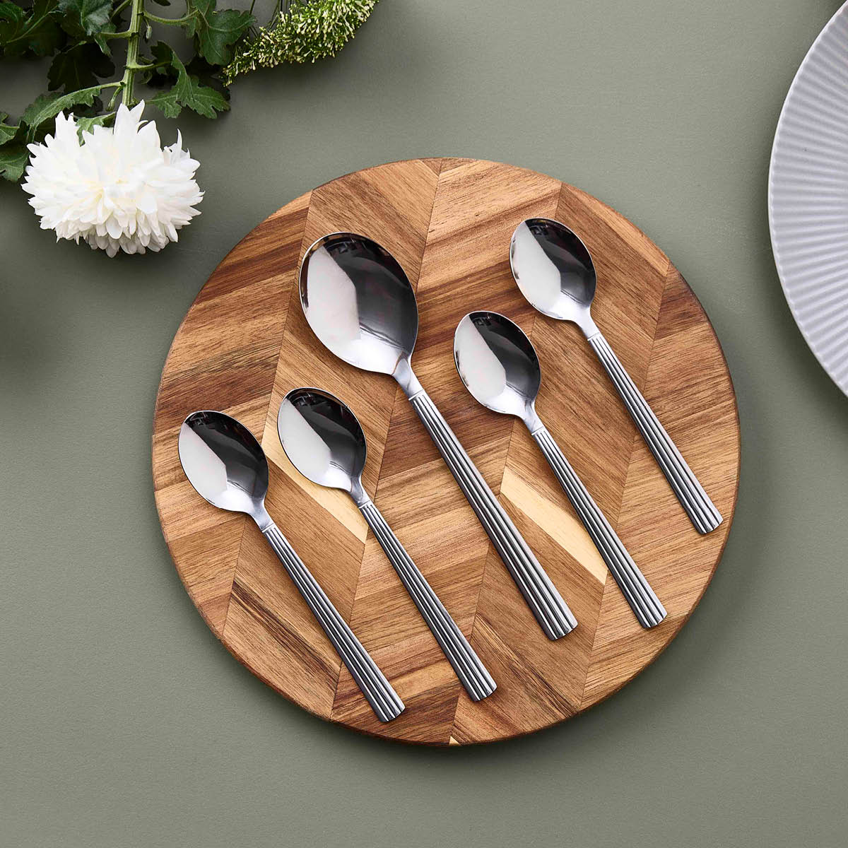 Aida Groovy bestick dessertset 5 delar stål