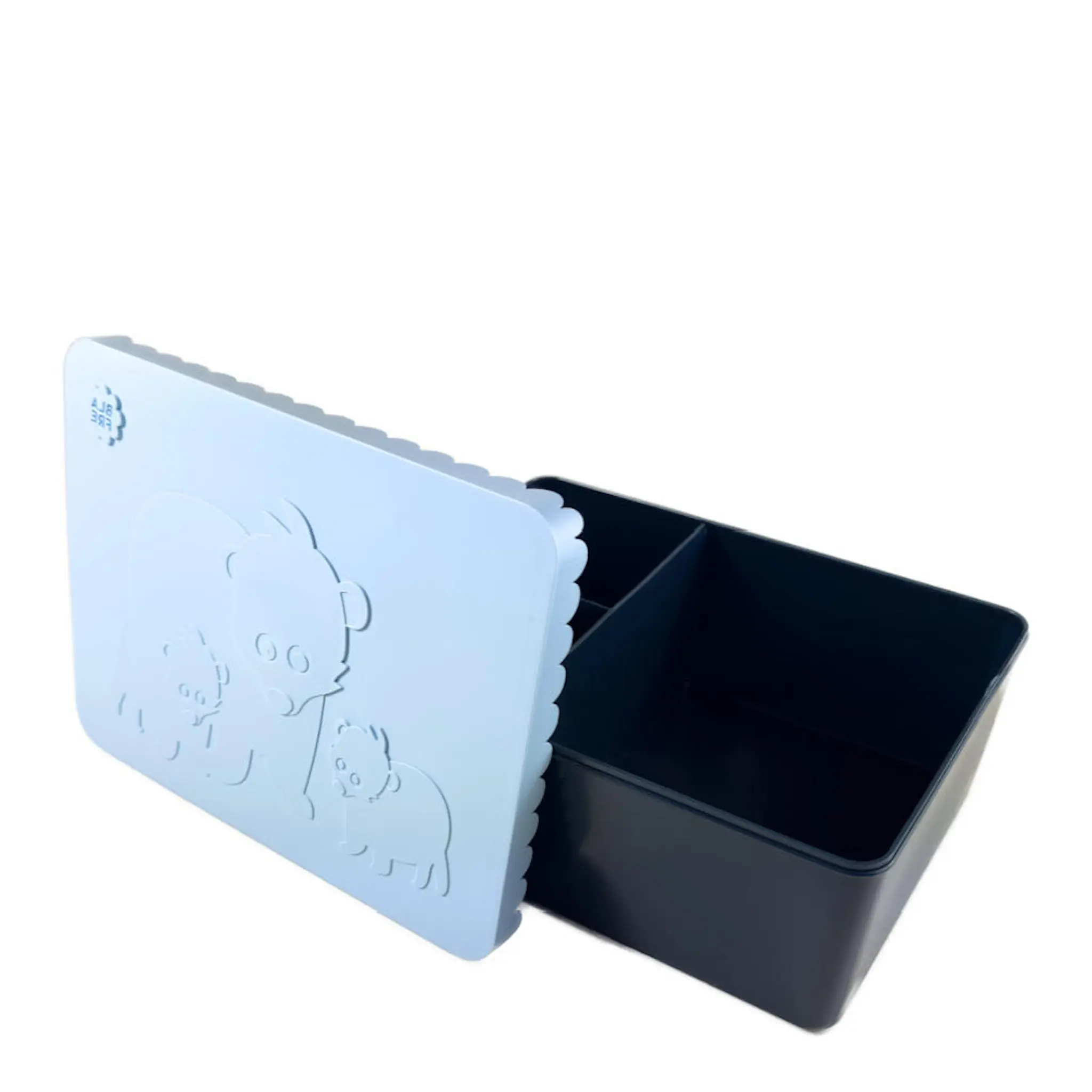 Blafre Björn matlåda plast tre fack 14x19 cm himmelsblå/marinblå