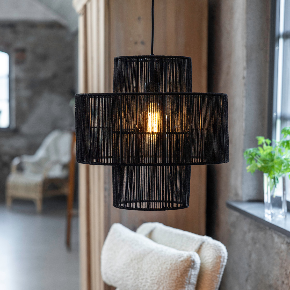 Markslöjd Soga taklampa 40 cm svart