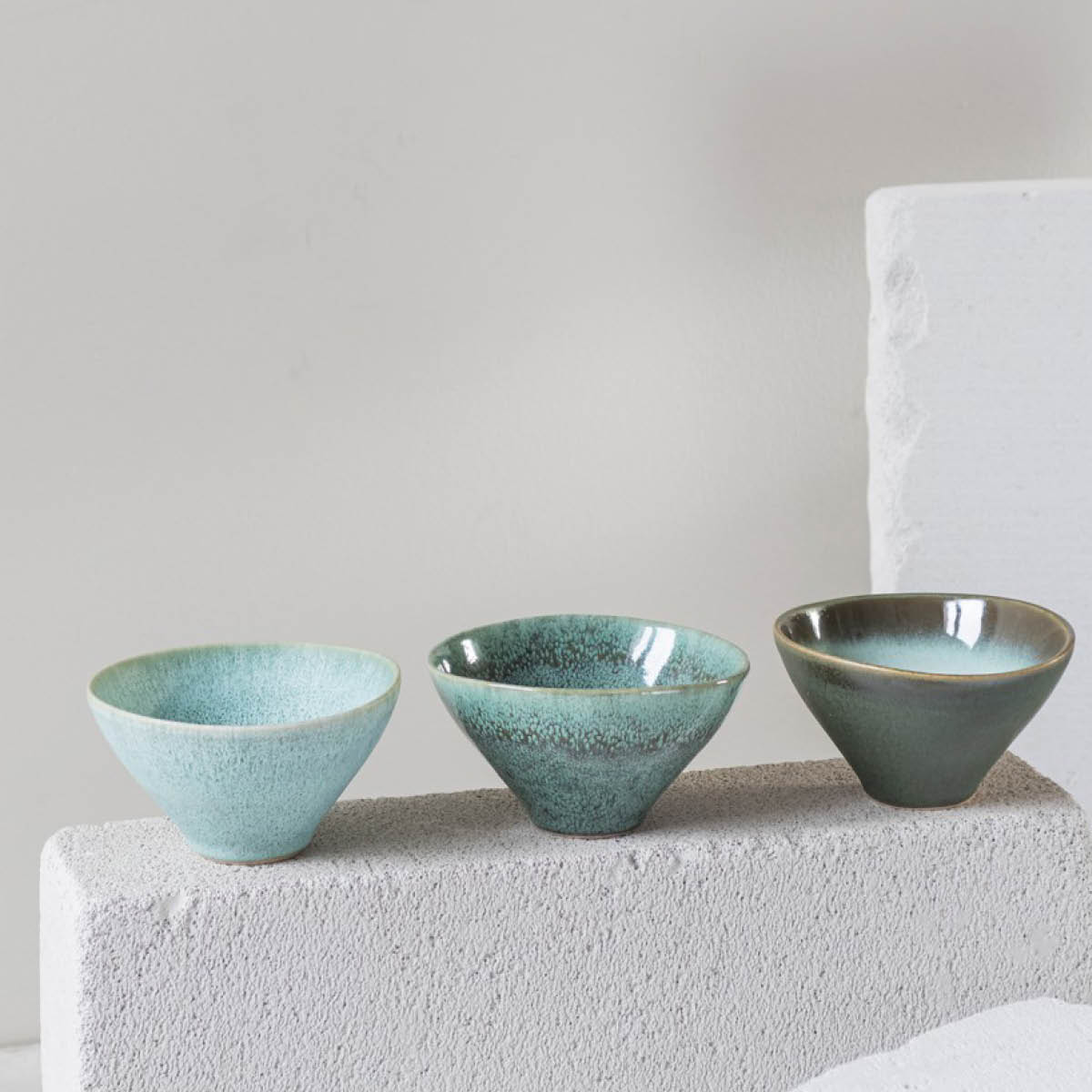 Mette Ditmer Elements skål 3-pack 6,5x12 cm grön
