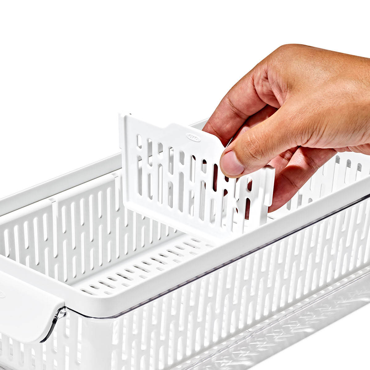 Oxo Förvaringslåda för kylskåp 37x9,5 cm klar/vit