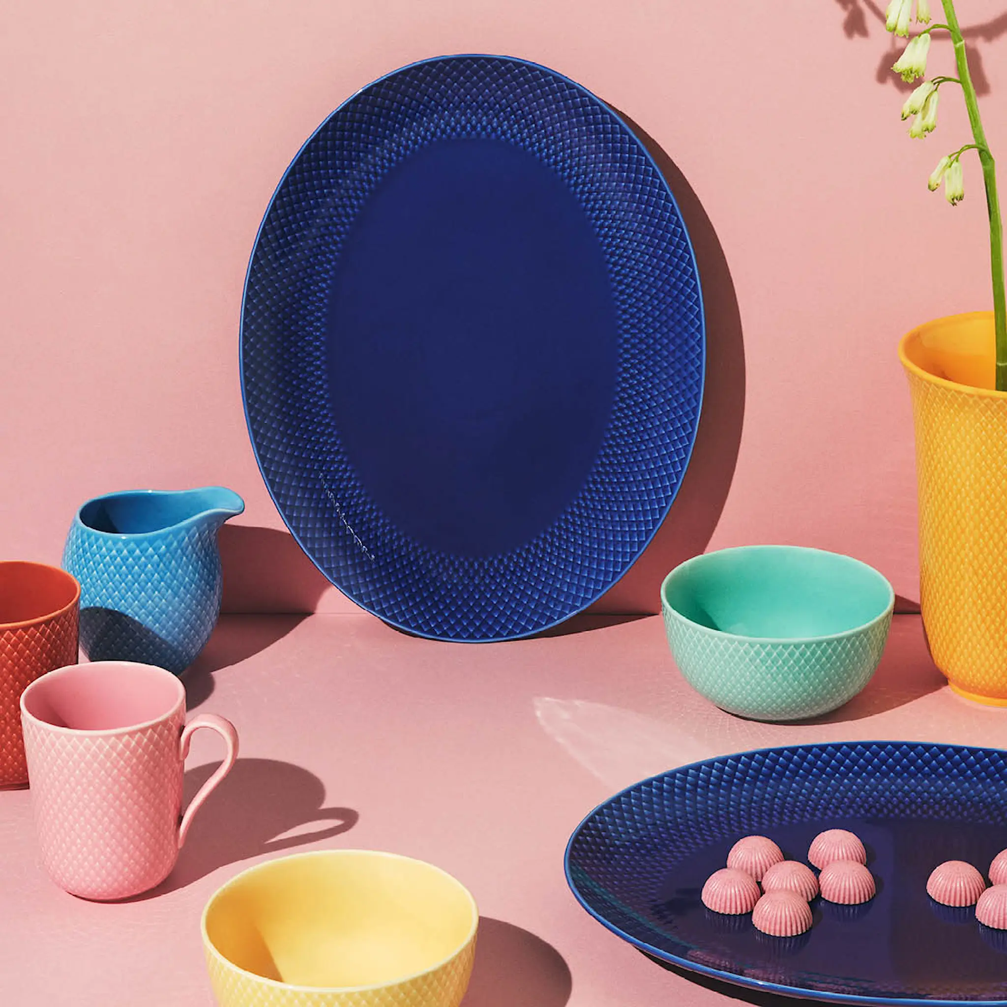Lyngby Porcelæn Rhombe Color Skål 13 cm Aqua