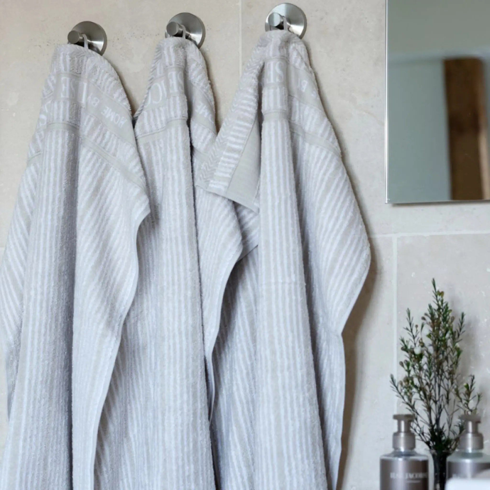 Home by Ilse Jacobsen Bath Collection gästhandduk 40x60 cm 2-pack sand beige stripes