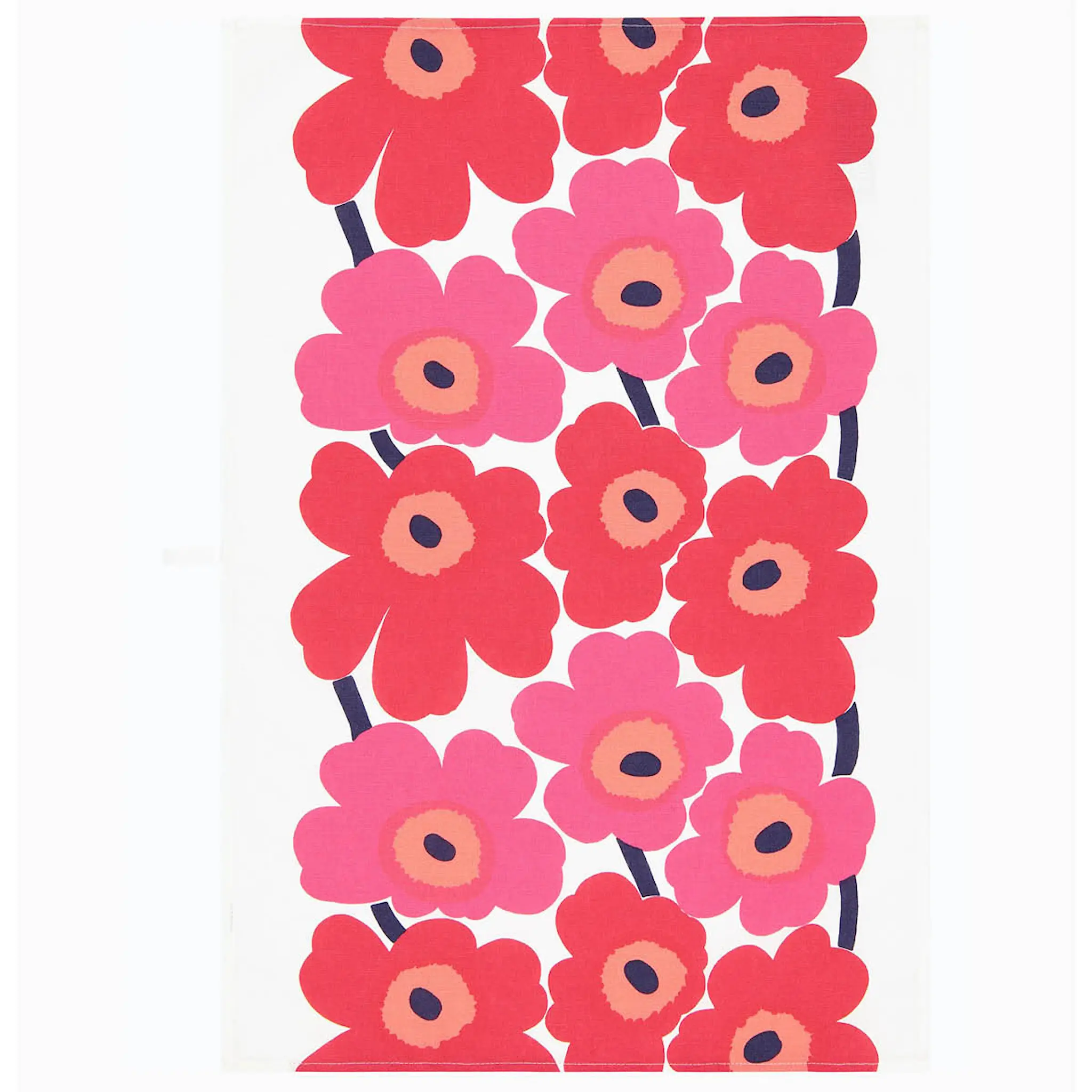 Marimekko Unikko Keittiöpyyhe 47x70 cm 2 kpl Valkoinen/Punainen