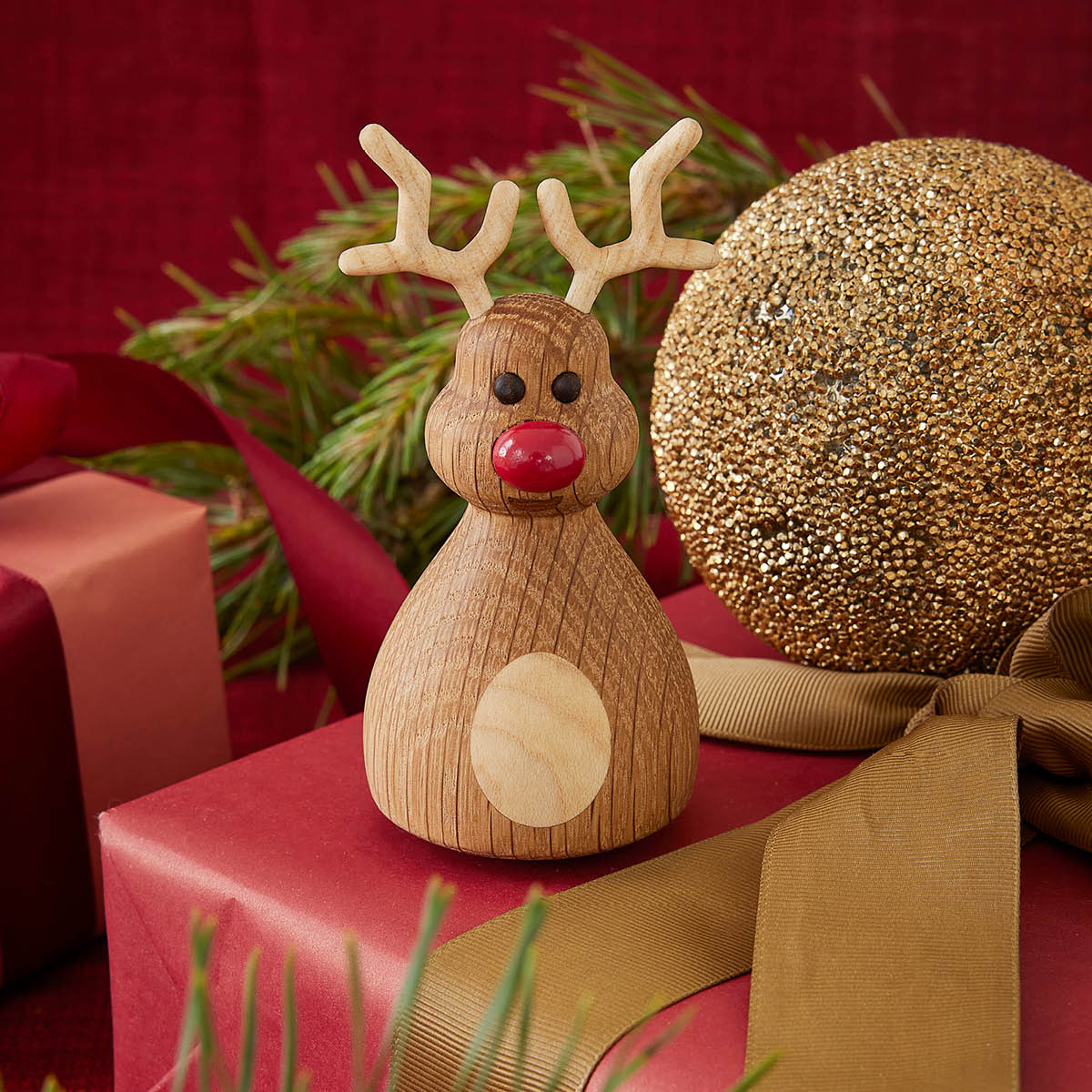 Spring Copenhagen Woozie tredekorasjon reinsdyr 12 cm eik