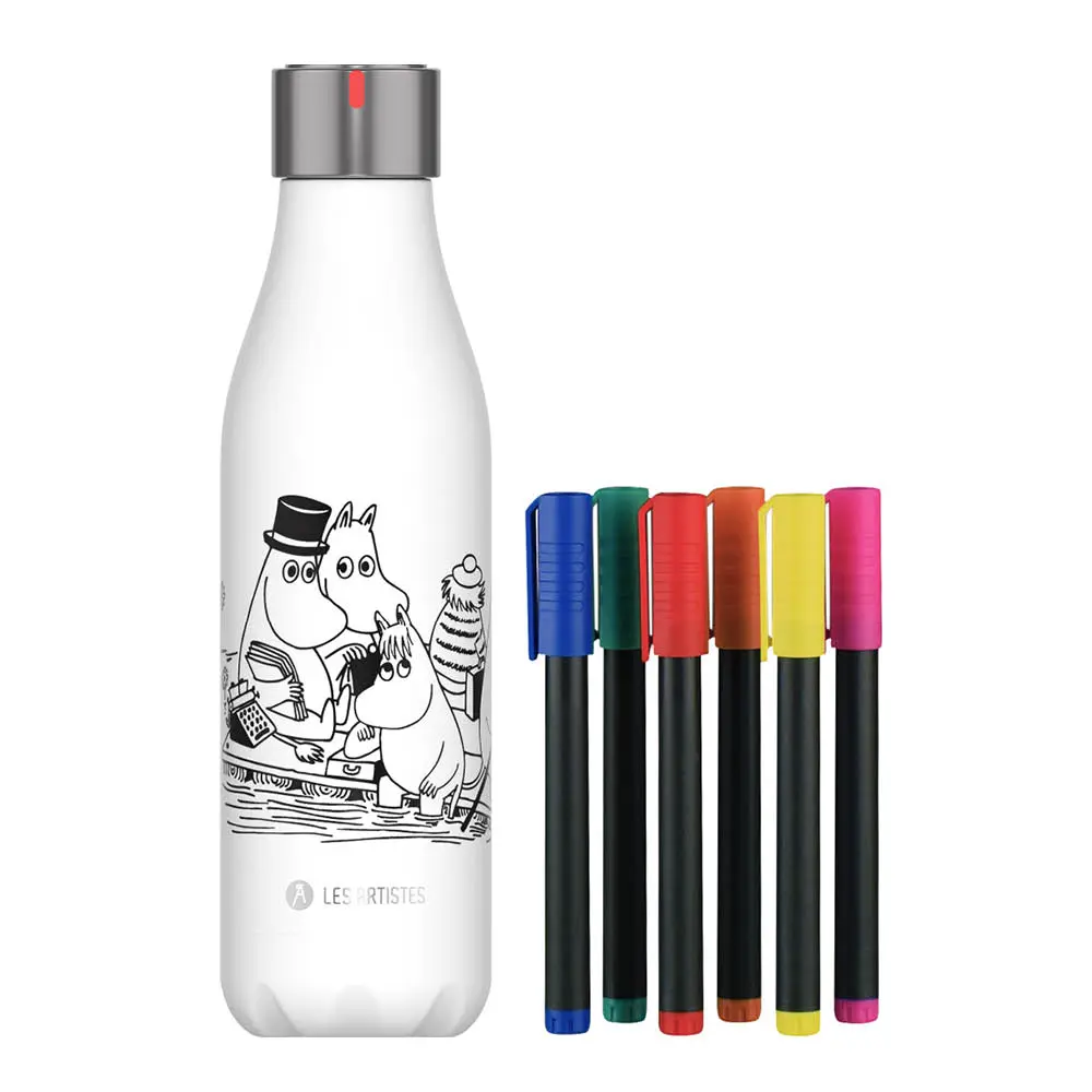 Bottle Up Muumi termospullo tusseilla 0,5 L valkoinen