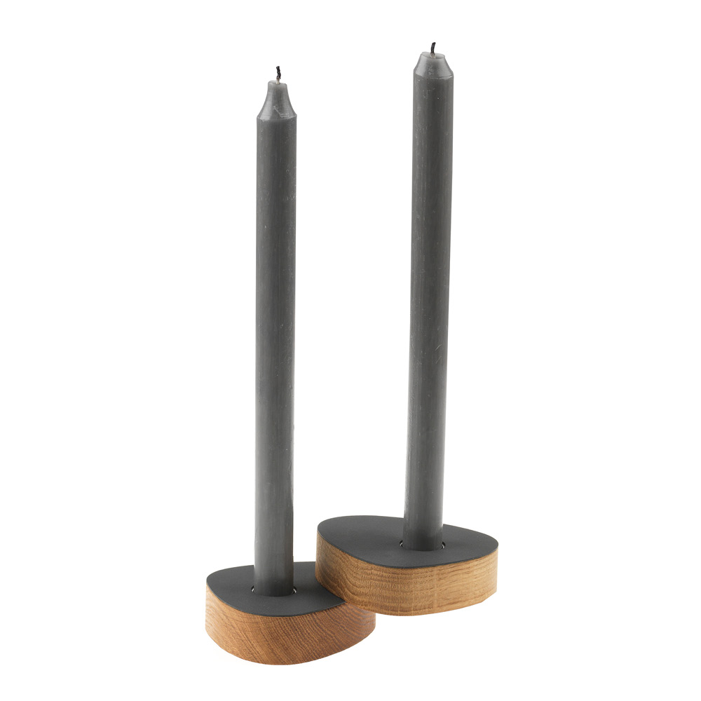 LIND DNA Curve Nupo Ljusstake 2-Pack 8x10 cm AntraCit