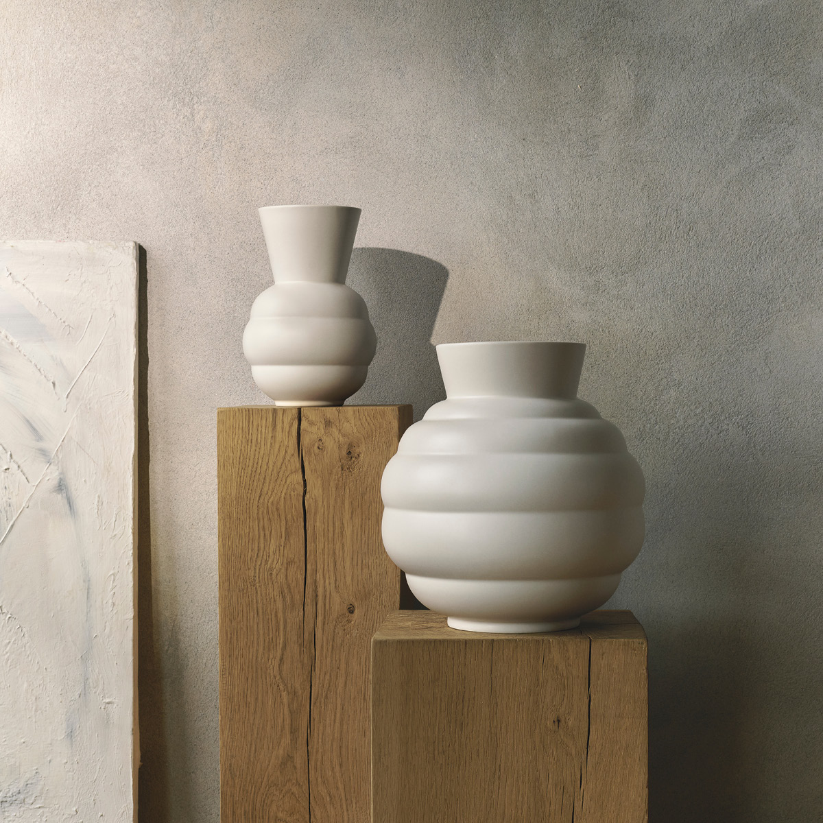 Knabstrup Keramik Tortus Archie No.3 vas 26,5 cm vit