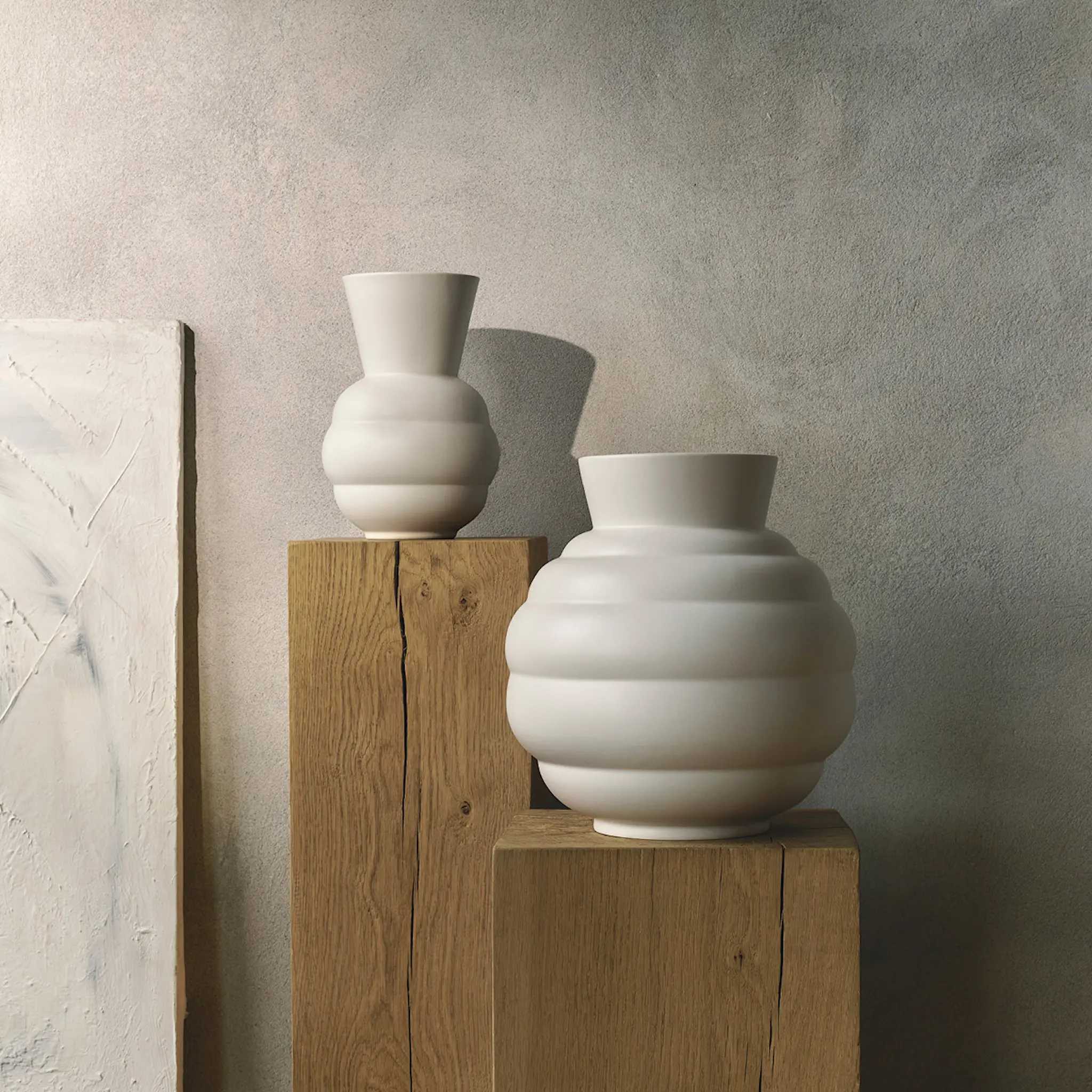 Knabstrup Keramik Tortus Archie No.3 vas 26,5 cm vit