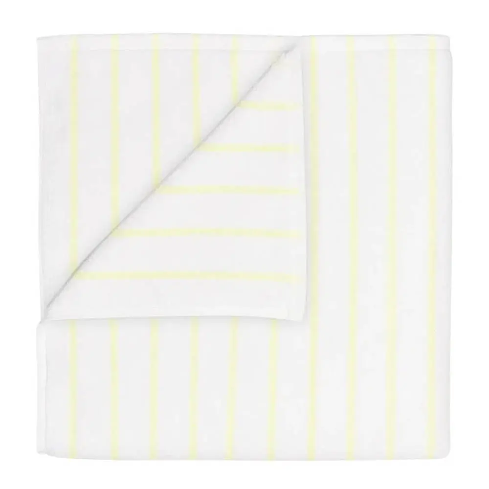 Arto badehåndkle 140x70 cm hvit/gul tynne striper