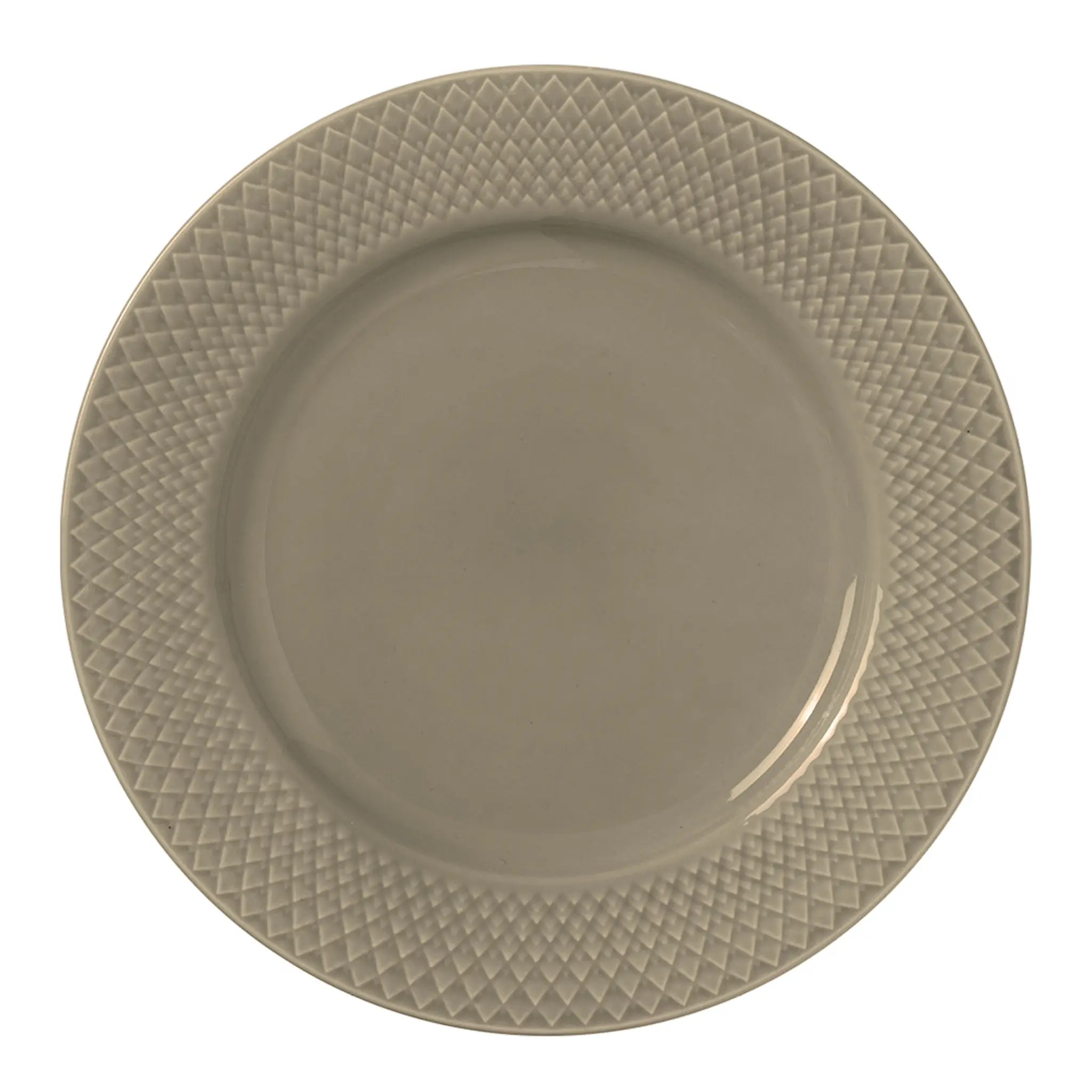 Lyngby Porcelæn Rhombe Earth tallrik 23 cm clay
