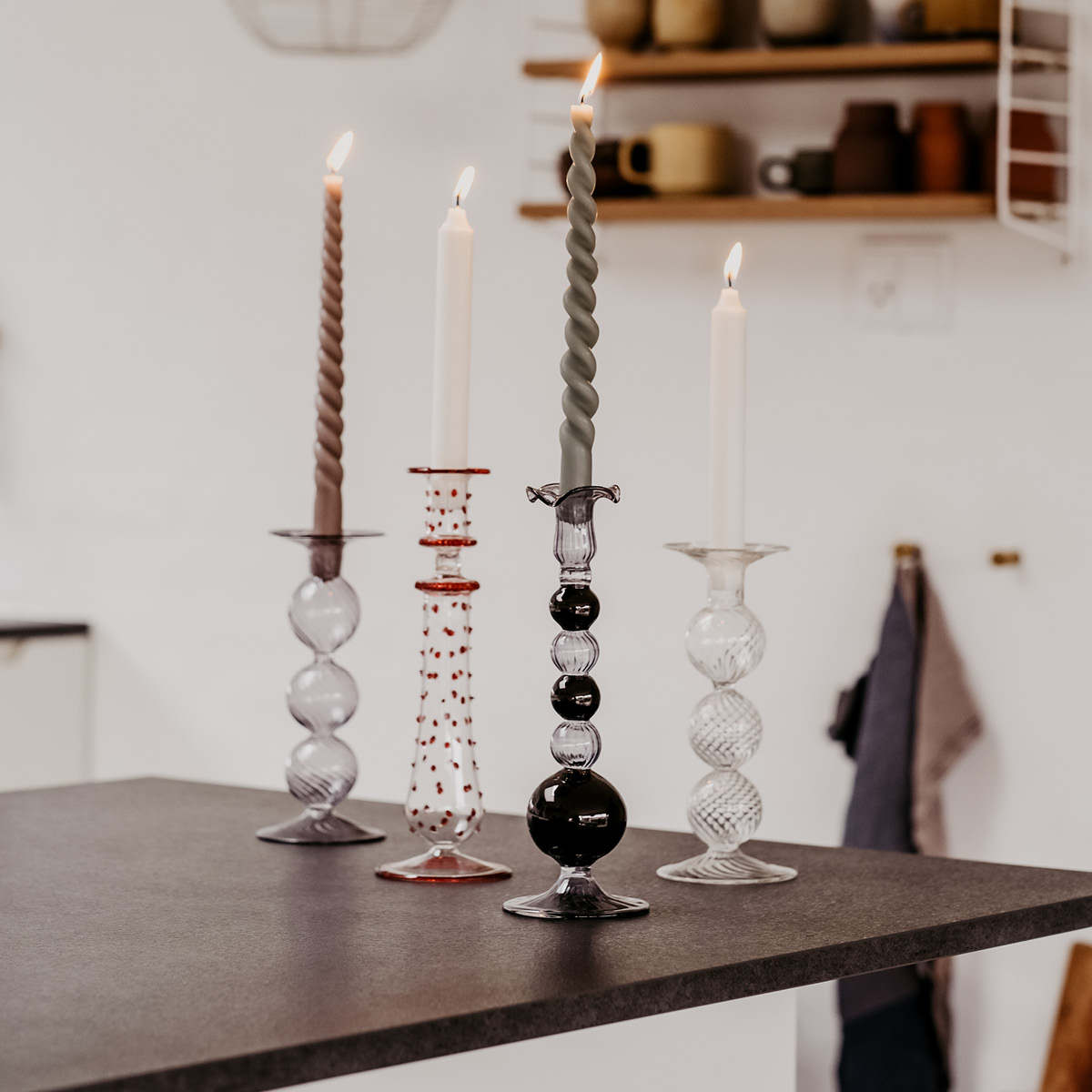 Moonlight Copenhagen Sky ljusstake 25 cm grå/svart