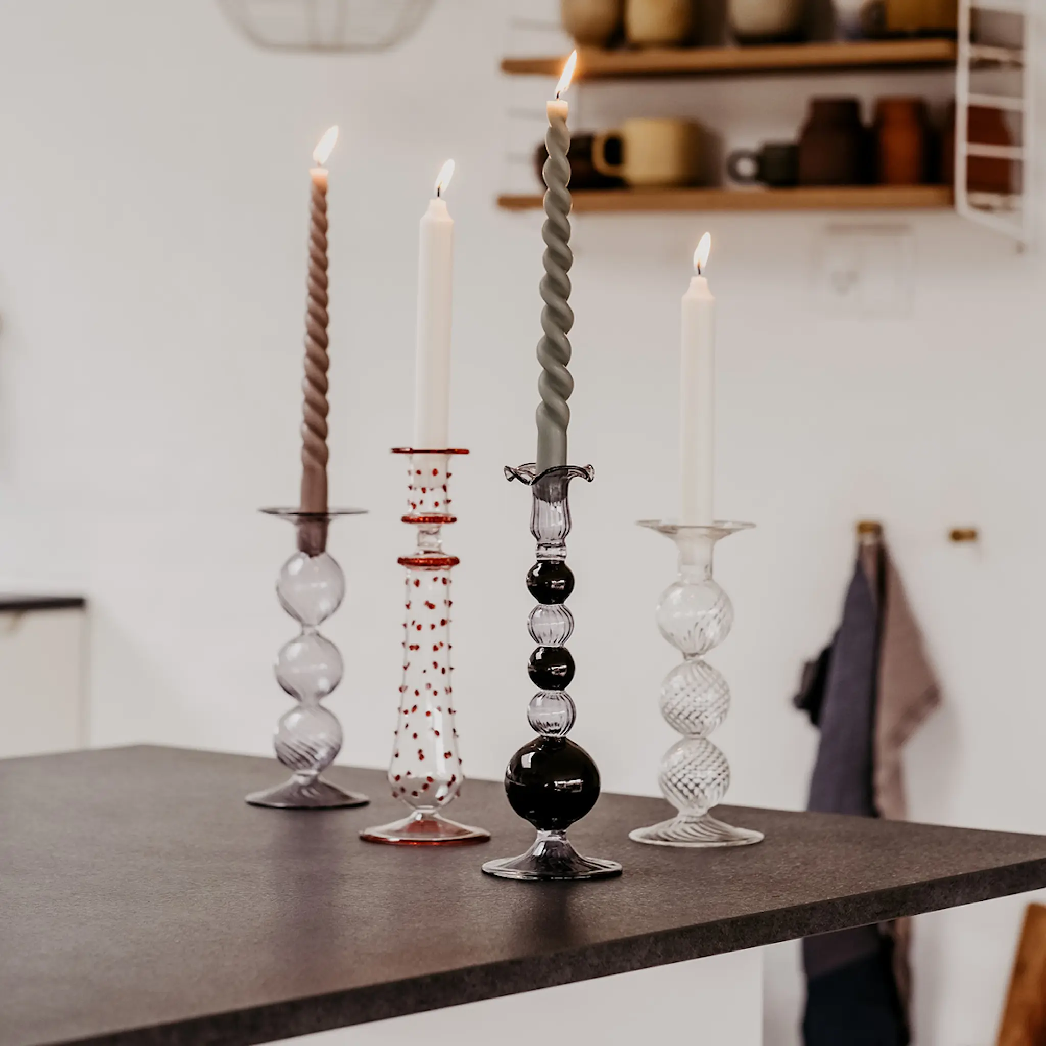 Moonlight Copenhagen Sky Kynttilänjalka 25 cm Harmaa/Musta