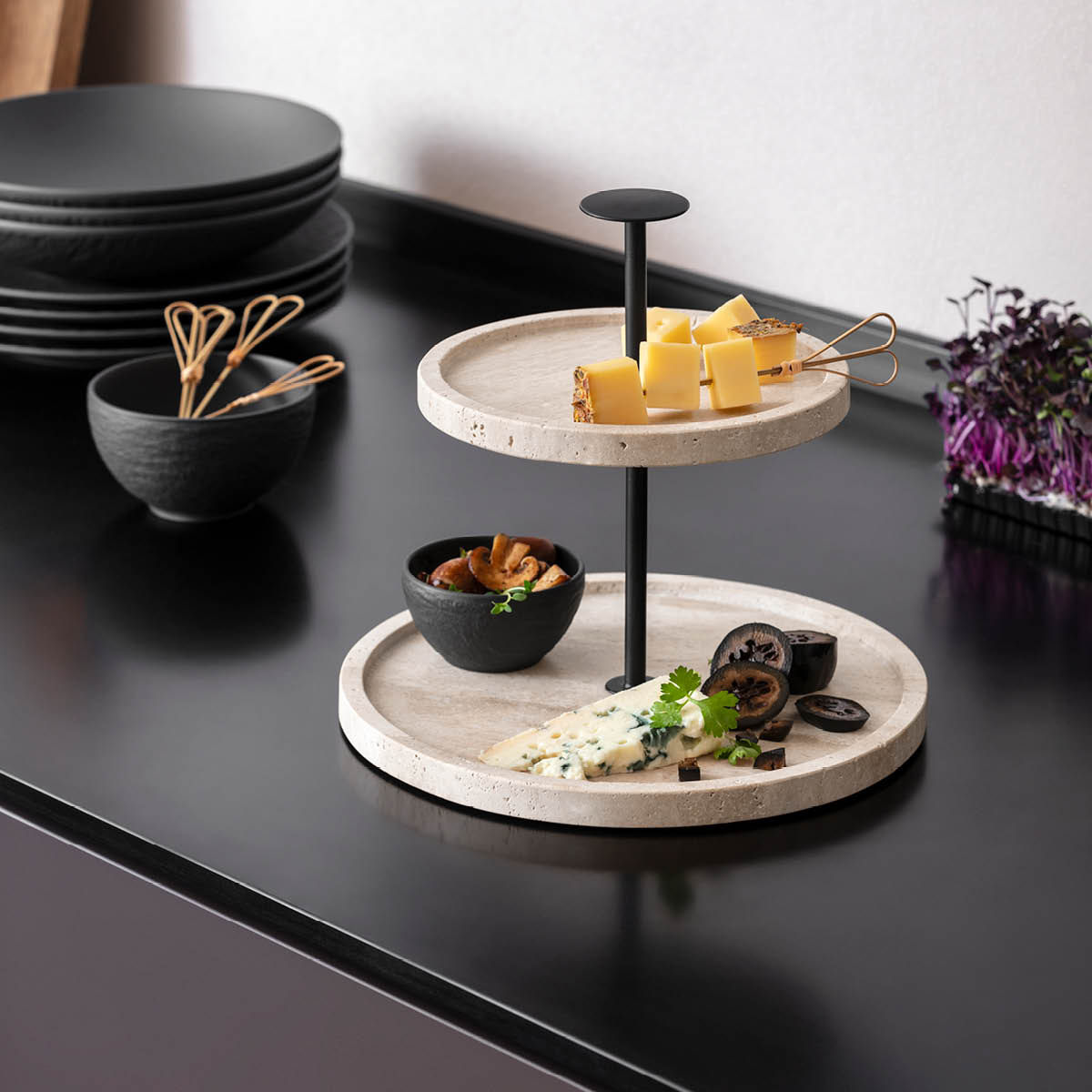 Villeroy & Boch Manufacture Travertine Kerrosvati 22,5 cm Beige