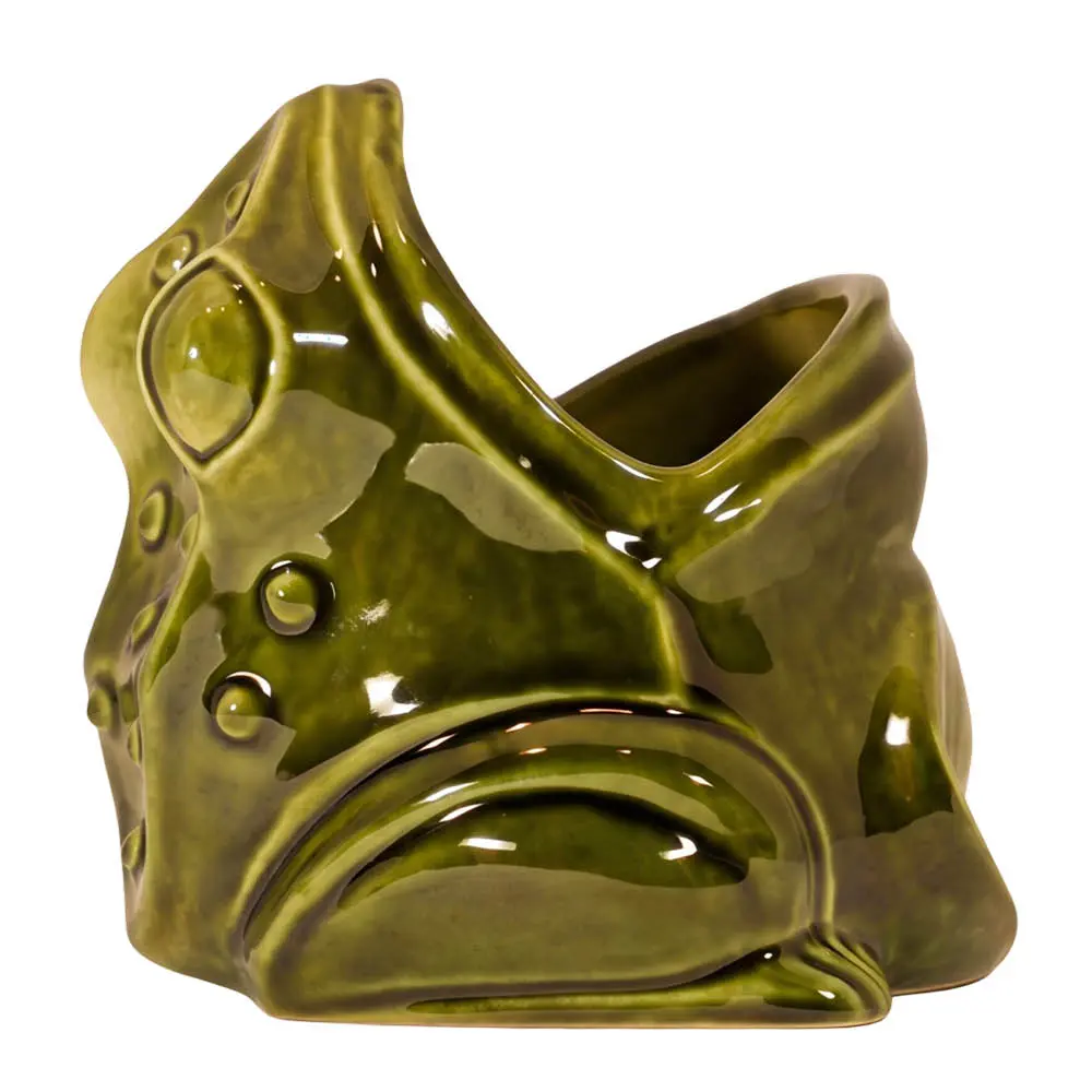 Sammakko suu auki figuuri 13 cm vihreä