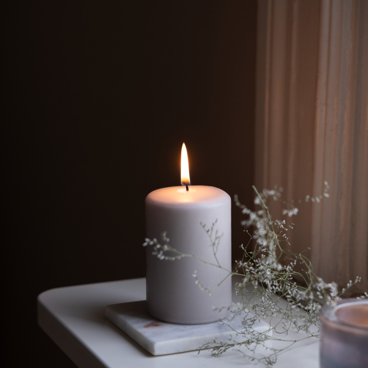 Liljeholmens Blockljus stearin 6,8x10 cm dimgrå