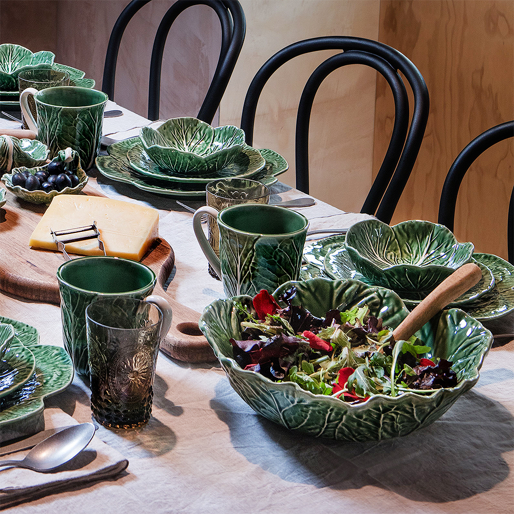 Bordallo Pinheiro Cabbage skål kålblad 22,5 cm grønn