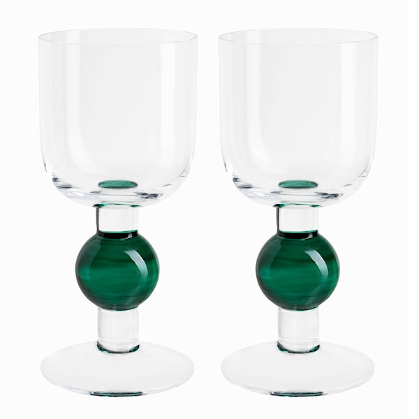 Bubble vinglas 2-pack grön