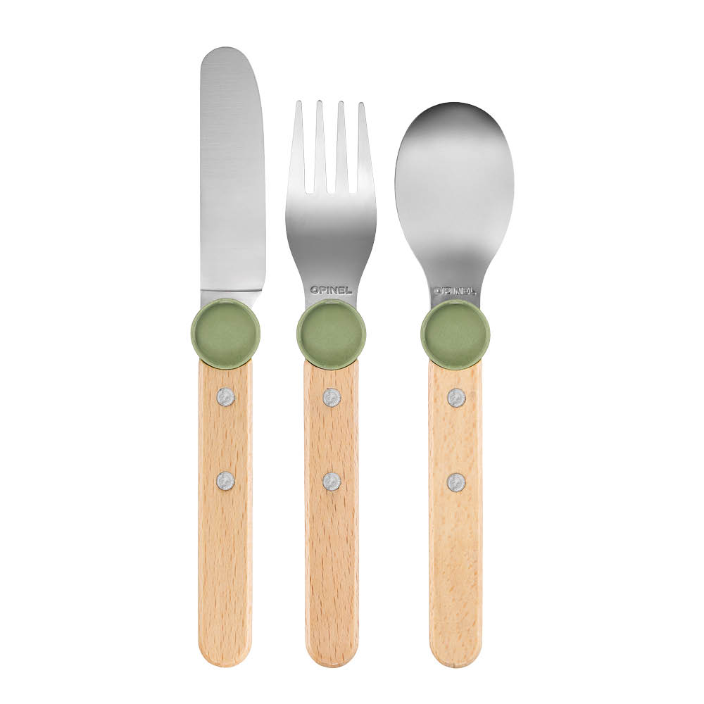 Opinel Petit Gourmet Lasten aterimet 3 osaa Vihreä