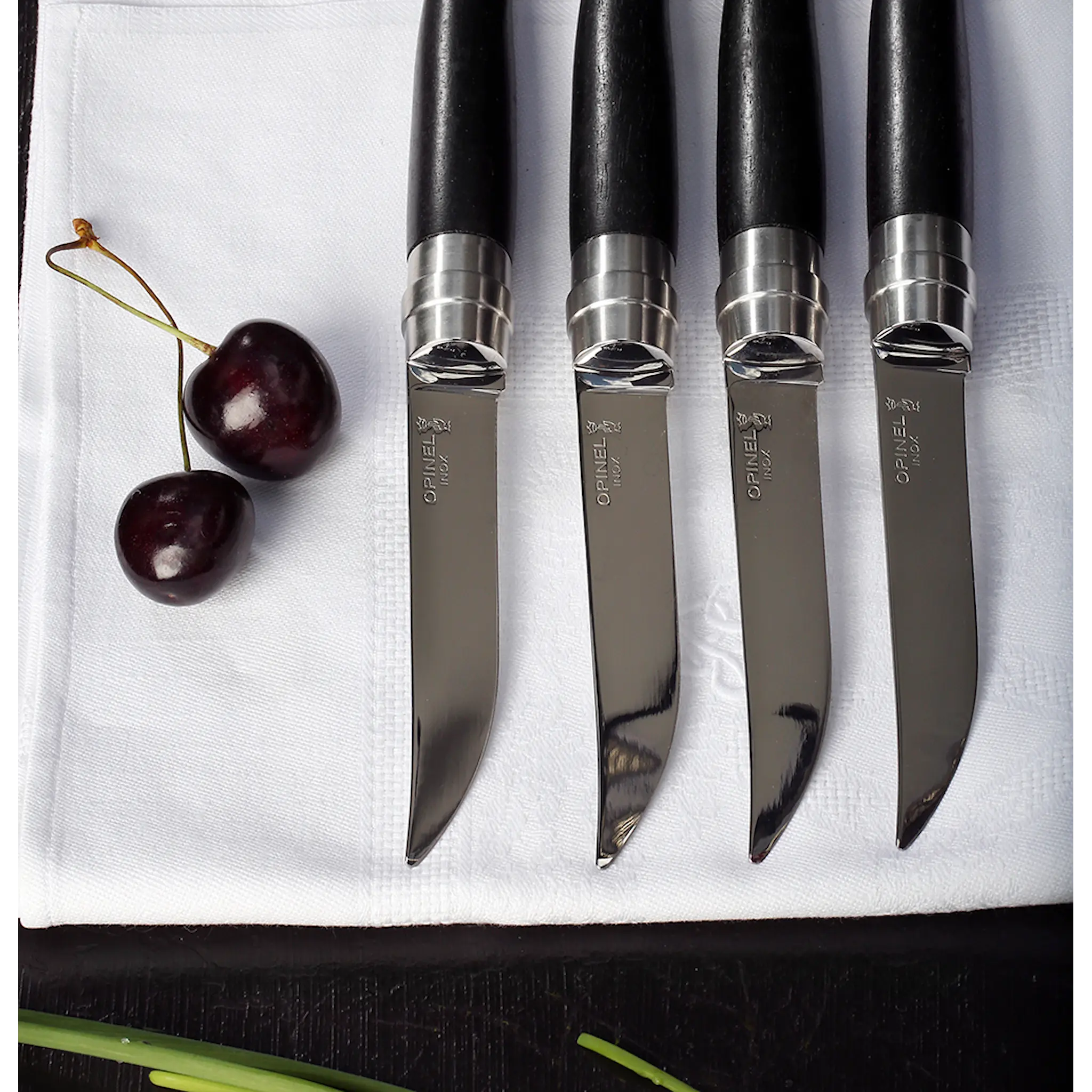 Opinel Table Bois Table Chic knivar 4-pack ebenholts