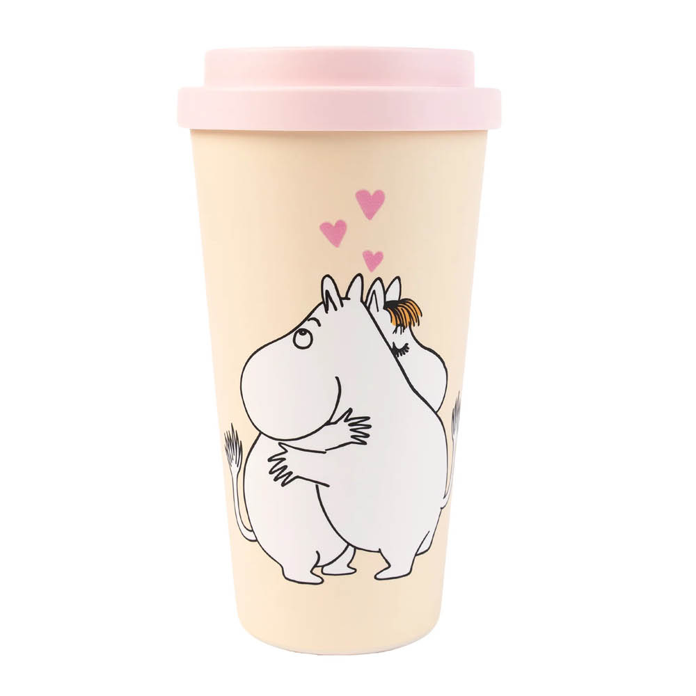 Nordicbuddies Mumin resemugg 45 cl Mumintrollet och Snorkfröken love persika